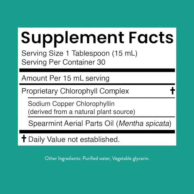 Nature's Sunshine Liquid Chlorophyll Extra Strength - Immunity Support, Detox & Cleanse, Chlorophyll Liquid Drops with Spearmint Oil, Natural Energy Boost, Internal Deodorant - 16 Fl Oz