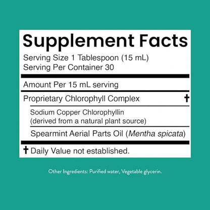 Nature's Sunshine Liquid Chlorophyll Extra Strength - Immunity Support, Detox & Cleanse, Chlorophyll Liquid Drops with Spearmint Oil, Natural Energy Boost, Internal Deodorant - 16 Fl Oz
