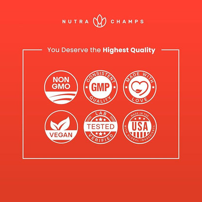 NutraChamps Horny Goat Weed, 1000mg Epimedium Energy Supplement, 10X Strength Icariin, Ginseng, Tribulus & Maca Pills for Women & Men, Enhanced Absorption with Black Pepper, 60 Vegan Capsules