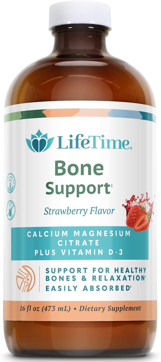 LifeTime Vitamins - Liquid Calcium Magnesium Citrate Natural Strawberry Flavor - 16 fl. oz.