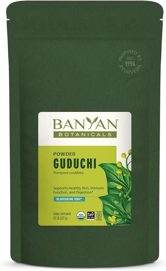 Banyan Botanicals Organic Guduchi Powder – Organic Immune Health Supplement – for Natural Detox, Balanced Digestion & Healthy Skin* – 1/2 lb – Non-GMO Sustainably Sourced Vegan FFL