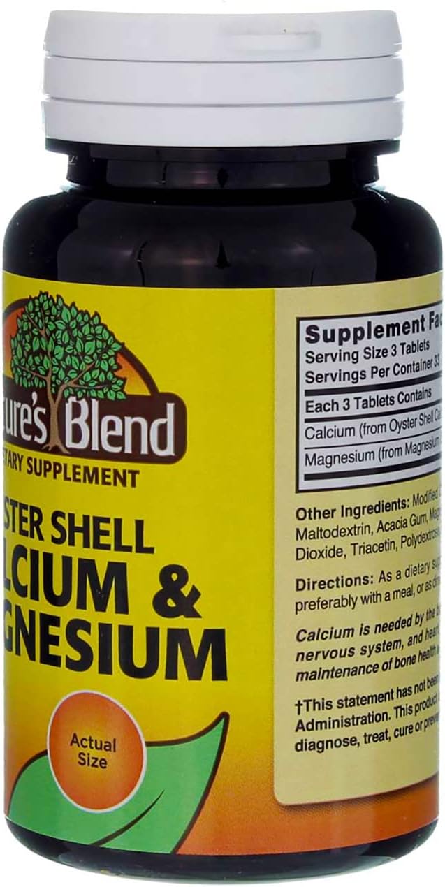 Nature's Blend Oyster Shell Calcium & Magnesium 100 Tabs (079854500233-1a)