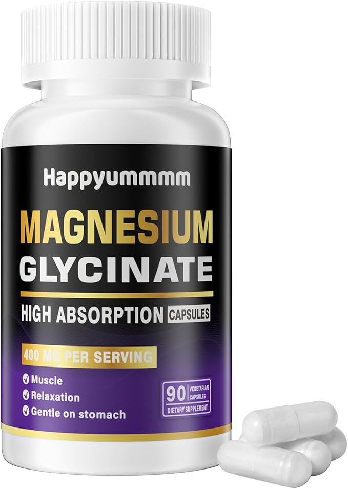 Magnesium Glycinate 400 MG per Serving 100% Chelated for High Absorption, Gentle On Stomach, Non-GMO, 90 Vegetarian Capsules.