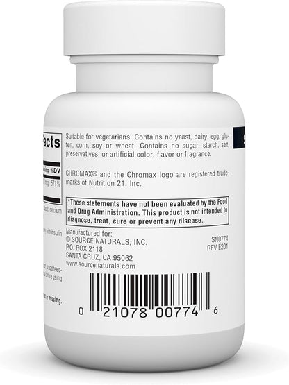 Source Naturals Chromium Picolinate 200 Mcg Tablet, 120 Count