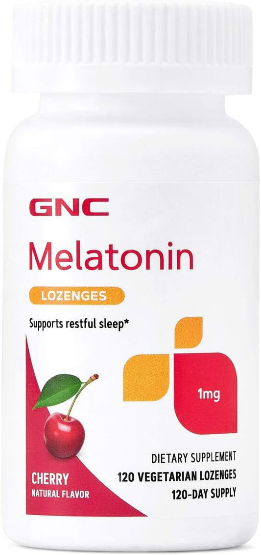 GNC Melatonin 1mg - Cherry, 120 Lozenges, Supports Restful Sleep