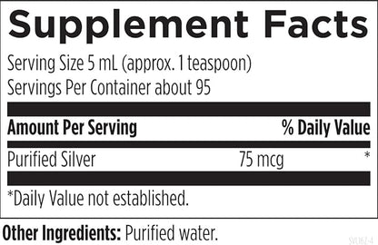 Designs for Health - Silvercillin Liquid, 15ppm Non-Toxic Form of Silver - Non-GMO GI + Immune Support Supplement (95 Servings / 16oz)