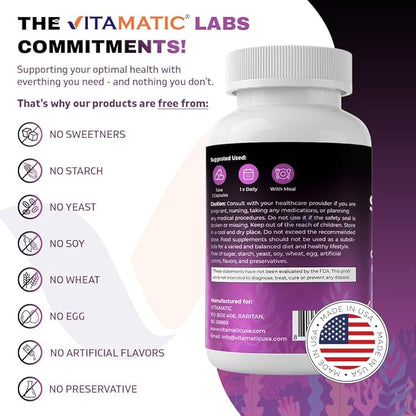 Vitamatic Sea Moss with Black Seed Oil, Ashwagandha, Turmeric, Bladderwrack & Burdock - 180 Vegan Capsules