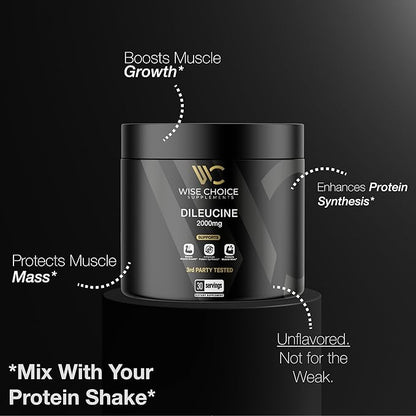 Wise Choice Dileucine Peptide Supplement Powder | 2000mg Leucine Peptide for Muscle Growth & Recovery | Supports Protein Synthesis | 30 Servings