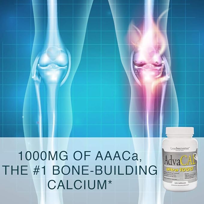 Lane Innovative - AdvaCAL Ultra 1000, Bone-Building Calcium*, Including Vitamin D3 and Magnesium, Easy Absorption (120 Servings) | Pack of 3