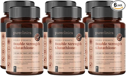 Glutathione 1000mg x 360 Tablets (6 Bottles of 60)- w/500mg Glutathione, 300mg ALA, and 200mg VIT C per Tablet