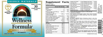 Source Naturals Wellness Formula Bio-Aligned Vitamins & Herbal Defense - Immune System Support Supplement & Immunity Booster* - 90 Count