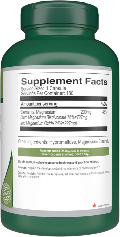 VORST Magnesium Bisglycinate 200mg 180 Vegan Capsules