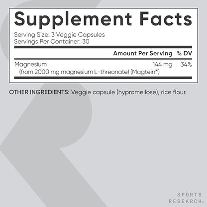 Sports Research® Brain Health Pack - Triple Strength Omega 3 Fish Oil - Burpless Fish Oil Supplement w/EPA & DHA Fatty Acids & Magtein Magnesium L-Threonate Supplement for Memory, Focus, Sleep & Mood