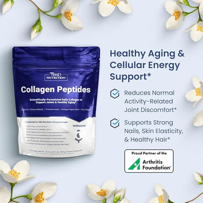 1MD Nutrition Collagen Peptides - Hydrolyzed Collagen Powder Types I & III for Women & Men - Joint, Hair & Nail Support - Unflavored - 30 Servings