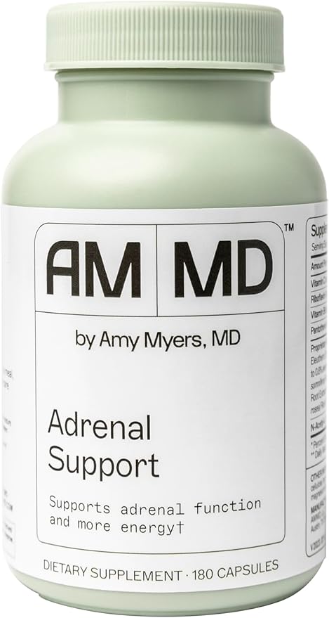Dr. Amy Myers Adrenal Support - Best Natural Formula to Support Adrenal Fatigue, Cortisol Health, Stress Relief - Ashwagandha, Rhodiola Rosea, Riboflavin, Vitamin C, B6 + More - 180 Capsules