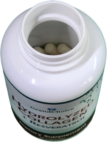 Hydrolyzed Collagen + Resveratrol, 500mg, 60 Capsules