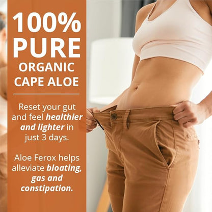 Cape Aloe Ferox Fiber Bitter 90 Capsules | Powerful 3-Day Cleanse | Potent 100% Organic Cleanse for Your Gut and Colon | Helps with Bloating, Gas, Constipation | Feel Lighter and More Engerized