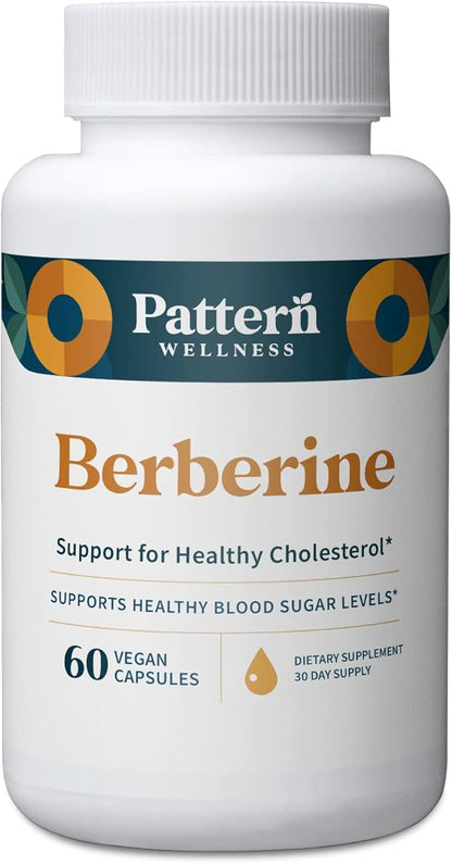 Pattern Wellness Berberine Supplement with Organic Ceylon Cinnamon - Antioxidant Support - Whole Body Health - Healthy Cholesterol Support - USA Manufactured - 60 Non-GMO Capsules