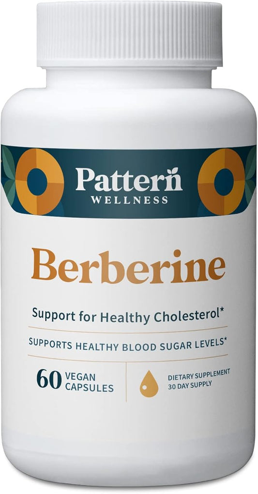 Pattern Wellness Berberine Supplement with Organic Ceylon Cinnamon - Antioxidant Support - Whole Body Health - Healthy Cholesterol Support - USA Manufactured - 60 Non-GMO Capsules