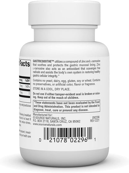 Source Naturals GastricSoothe Zinc L Carnosine* - 60 Veggie Caps