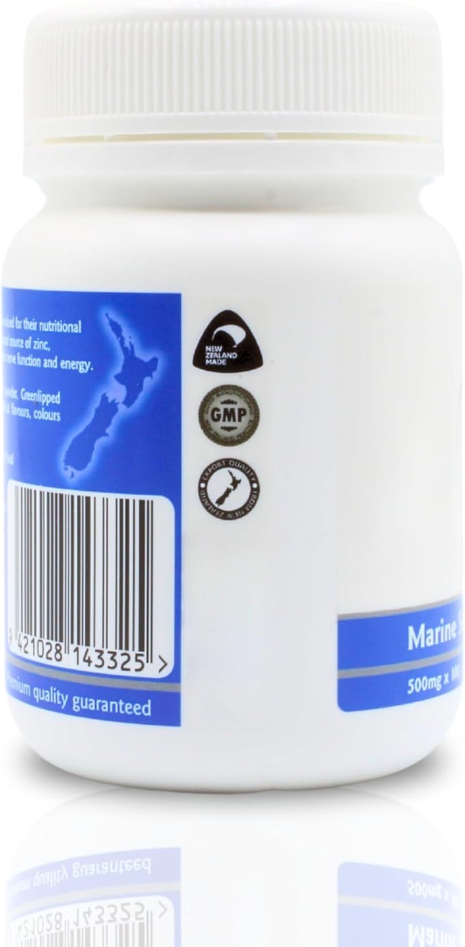 New Zealand Oyster Extract Powder - 500mg x 100 Capsules - Zinc Supplement Pills for Men and Women - Supports Immune Health, Energy and Nerve Function w/ Green Lipped Mussel