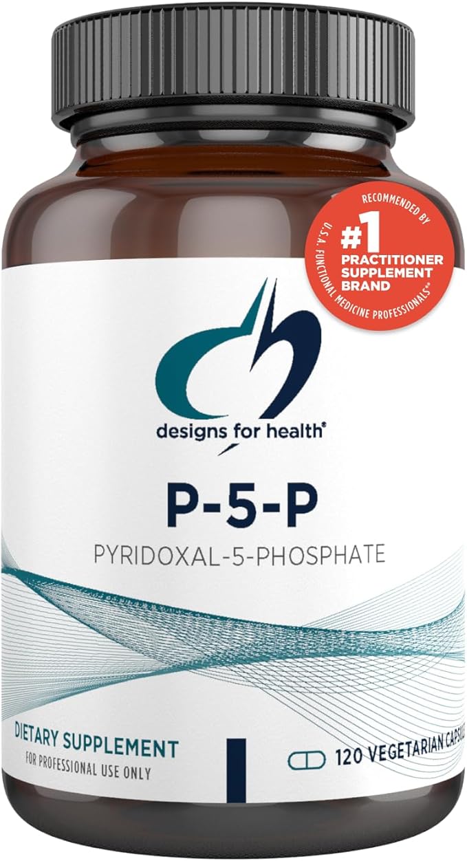 Designs for Health P-5-P - 50mg Vitamin B6 (P5P Pyridoxal-5-Phosphate) Supplement - Non-GMO, Vegan B-6 (120 Capsules)