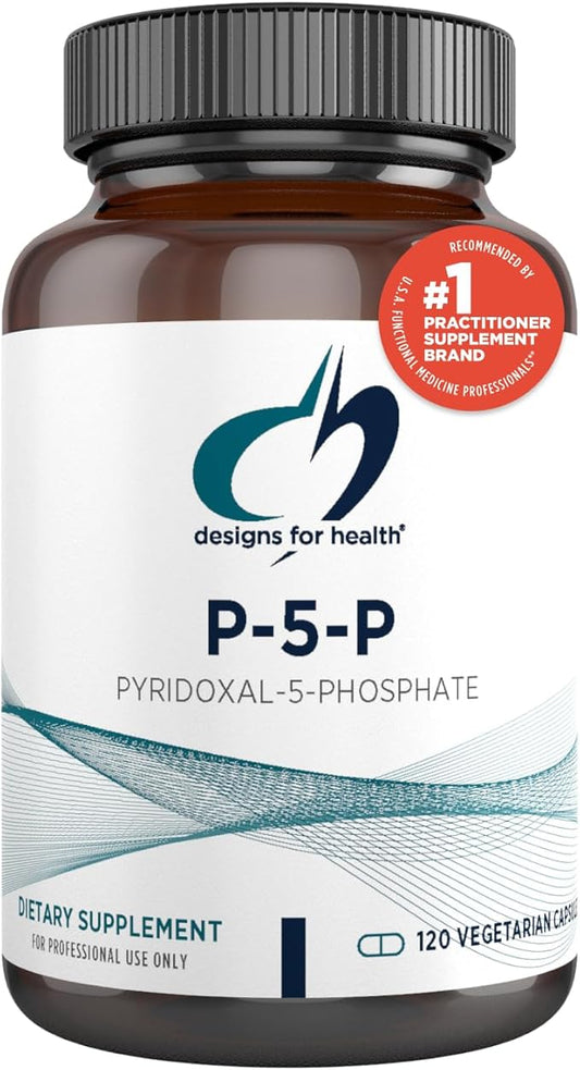 Designs for Health P-5-P - 50mg Vitamin B6 (P5P Pyridoxal-5-Phosphate) Supplement - Non-GMO, Vegan B-6 (120 Capsules)