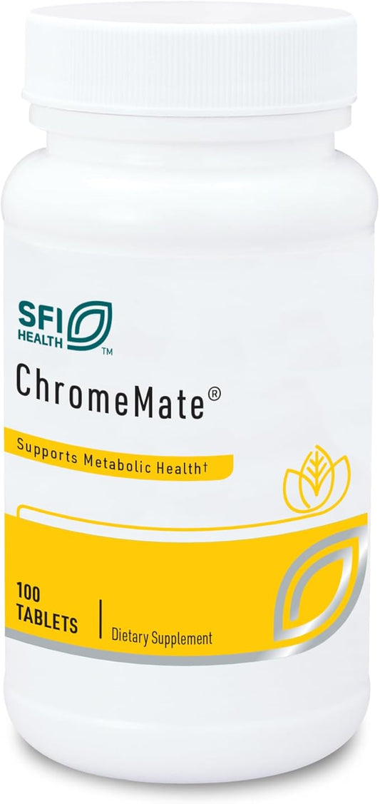 Klaire Labs Chromemate - Chromemate Chromium Polynicotinate 200mcg Supplement - Bioavailable Form of Chromium with Niacin - Hypoallergenic (100 Tablets)