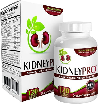 Kidney-Pro: with 21 Kidney Health Supplements in 1 Formula (Total Kidney Support),120 capsules.
