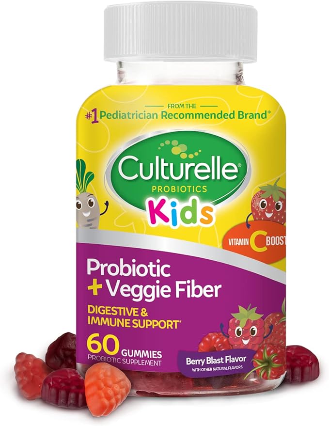 Culturelle Immune Defense Probiotic with Vitamin C, Vitamin D and Zinc + Elderberry & Daily Probiotic for Kids + Veggie Fiber Gummies (Ages 3+)