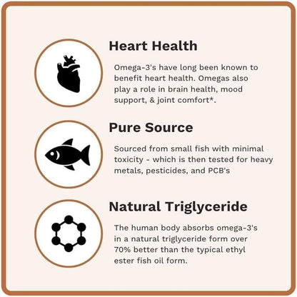 Omega 3 Fish Oil 60 Softgels Lemon-Lime Flavor and TriBerine