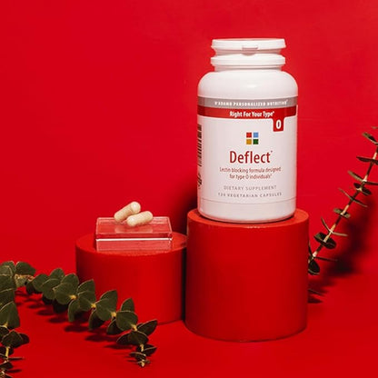 D'Adamo Personalized Nutrition Deflect Lectin Blocker (Blood Type O) - 120 Vegetarian Capsules. Metabolism Booster. Immune Support. Made in The USA.