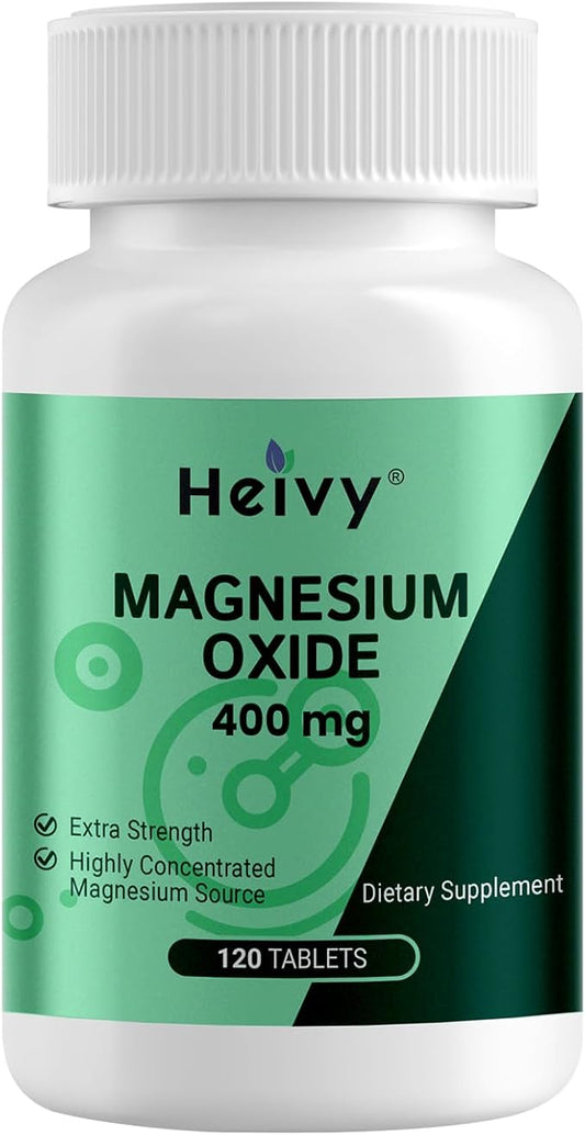 Magnesium Oxide 400mg – 120 Tablets Magnesium Supplement - Support Muscle Recovery & Relaxation