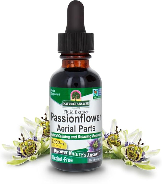 Nature's Answer Passion Flower | Super Concentrated | Liquid Herbal Tincture Supplement Drops | Natural Calming Botanical | Non-GMO | Alcohol-Free, Gluten-Free & Vegan 1oz