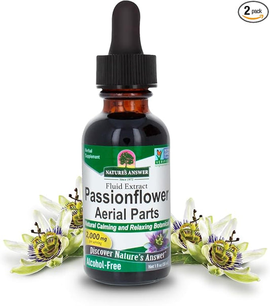 Nature's Answer Passion Flower 2000mg 1oz Extract | Liquid Herbal Tincture Supplement Drops | Natural Botanical | Non-GMO, Alcohol & Gluten-Free, Vegan 1oz | 2 Pack