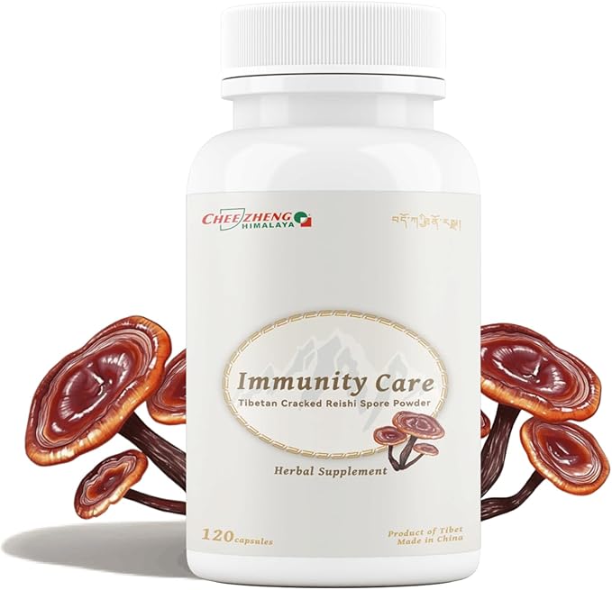 CheezhengHimalaya Reishi Mushroom, Organic Daily Supplements, Immune Support and Longevity - Vegan, Gluten-Free, Non-GMO, Tibetan Natural Herbal Supplement - 120 Capsules, 1400 mg