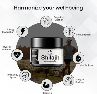 Pure Himalayan Shilajit Resin - Organic and Natural, 600mg High Potency with Over 85 Trace Minerals and Fulvic Acid for Enhanced Energy and Immune Support, 30 Grams (Single Pack)