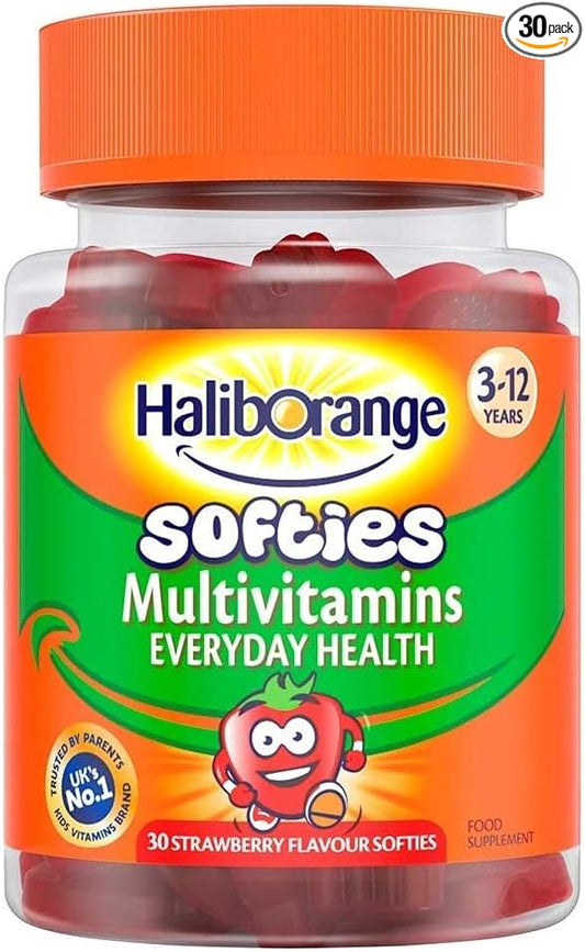 THREE PACKS of Seven Seas Haliborange Kids Multivitamin Fruit Softies 30s