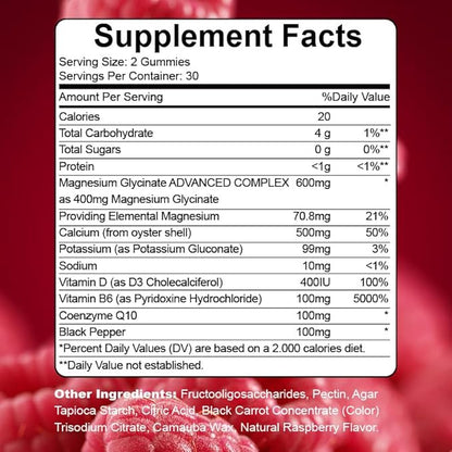 New Magnesium Glycinate 400mg, Sugar Free for Adults (30 Servings)