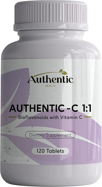 Authentic C 1:1 Bioflavonoids with Vitamin C 120 Tablets, Kosher Certified