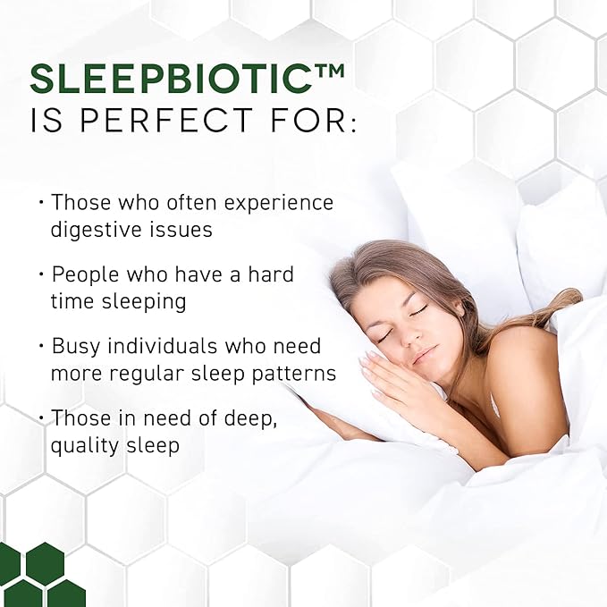 SleepBiotic Prebiotic Fiber Blend - Prebiotic Fiber Powder w/German Chamomile & Green Banana Flour - Prebiotic Powder Fiber Supplement for Healthy Gut 292g [20 Servings]