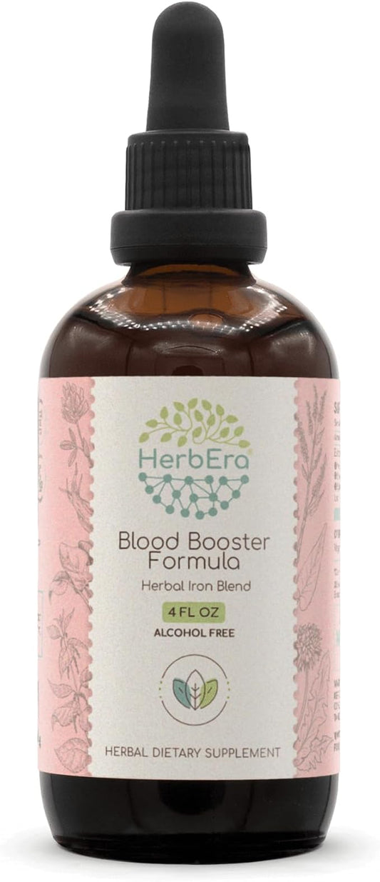 Blood Booster Formula B120 Alcohol-Free Extract Tincture: Stinging Nettle Leaf, Dandelion Leaf, Spinach Leaf, Spirulina, Alfalfa Leaf, Yellow Dock Root, Herbal Iron Blend 4 Fl Oz