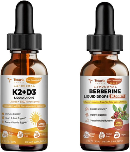 Liposomal Liquid Vitamin D3 K2 + Liposomal Berberine Drops