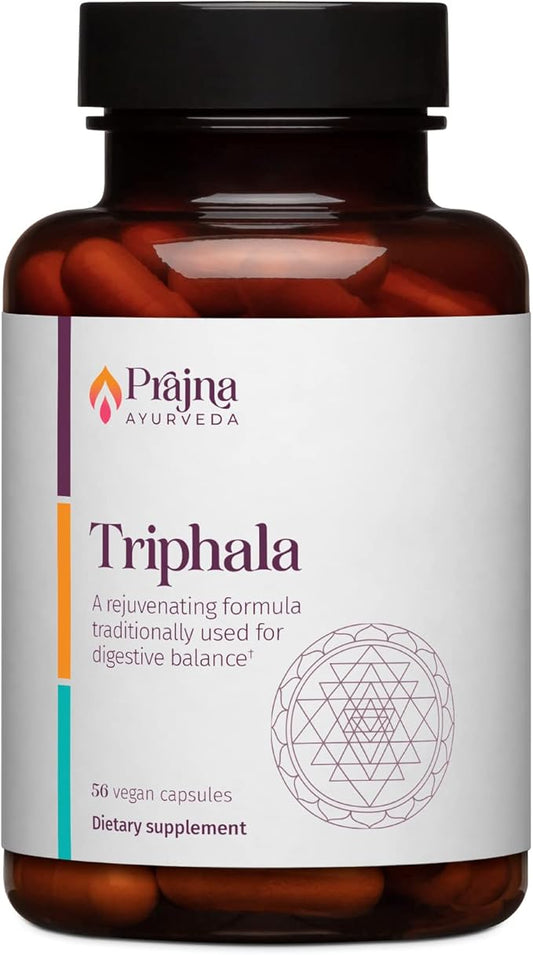 Dr. Chaudhary’s Prajna Ayurveda Triphala with Amla, Haritaki & Bibhitaki is a Rejuvenating Formula that is Traditionally used for Proper Digestion & Elimination, Vegan, Gluten-Free, Soy-Free, Organic