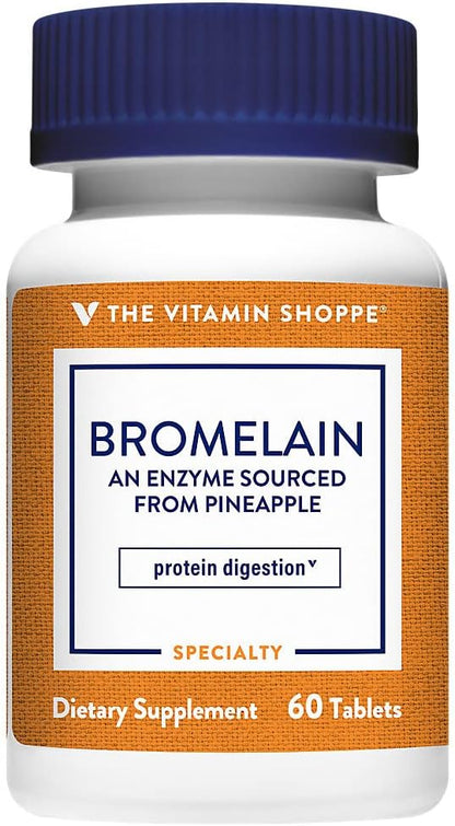The Vitamin Shoppe Bromelain 500MG & 2,000 GDU, Supports Protein Digestion & Absorption, Enzyme Sourced from Pineapples (60 Capsules)