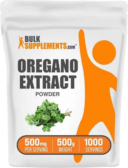 BulkSupplements.com Oregano Extract Powder - Oregano Supplement, Herbal Extract Supplement, from Oregano Herb - Gluten Free, 500mg per Serving, 500g (1.1 lbs) (Pack of 1)