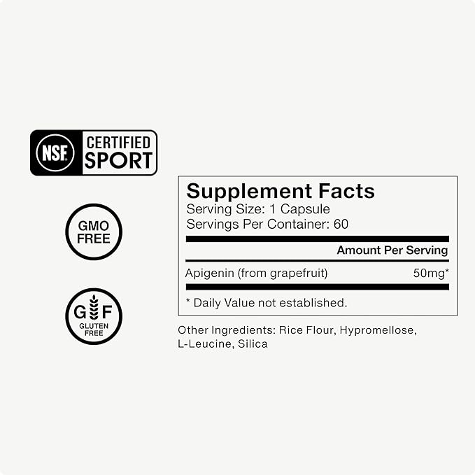 Momentous Apigenin Supplement - 50mg per Capsule, 60 Count