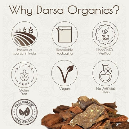 Arjuna Powder, 8 oz - Arjuna Bark Grounded, Ayurvedic Herb for Tea & Recipes, Arjun Ki Chaal for Ayurveda Products, Raw & Vegan, Non-GMO & Gluten-Free, USDA Organic, Kosher Certified