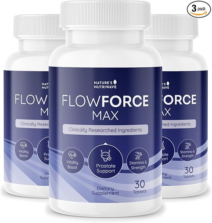 FlowForceMax Herbal Support Supplement - Natural Plant-Based Formula with Saw Palmetto Extract | 30 Chewable Tablets, 3 Month Supply, Made in USA