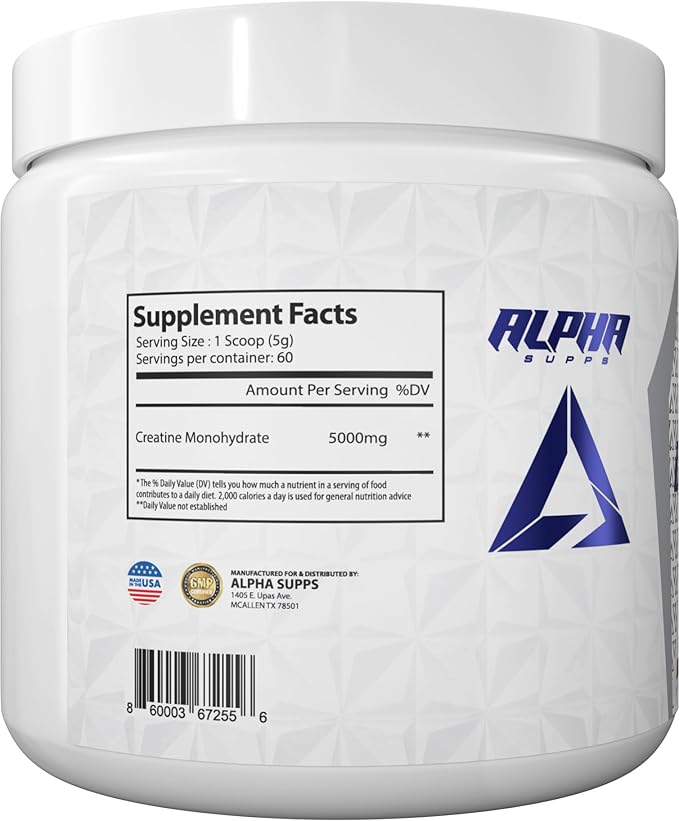 Micronized Creatine Monohydrate Powder - 5g (5 Grams) Per Serving, Unflavored - Helps Support Optimum Muscle Gain, Suitable for Men & Women, 300 gm - 60 Servings
